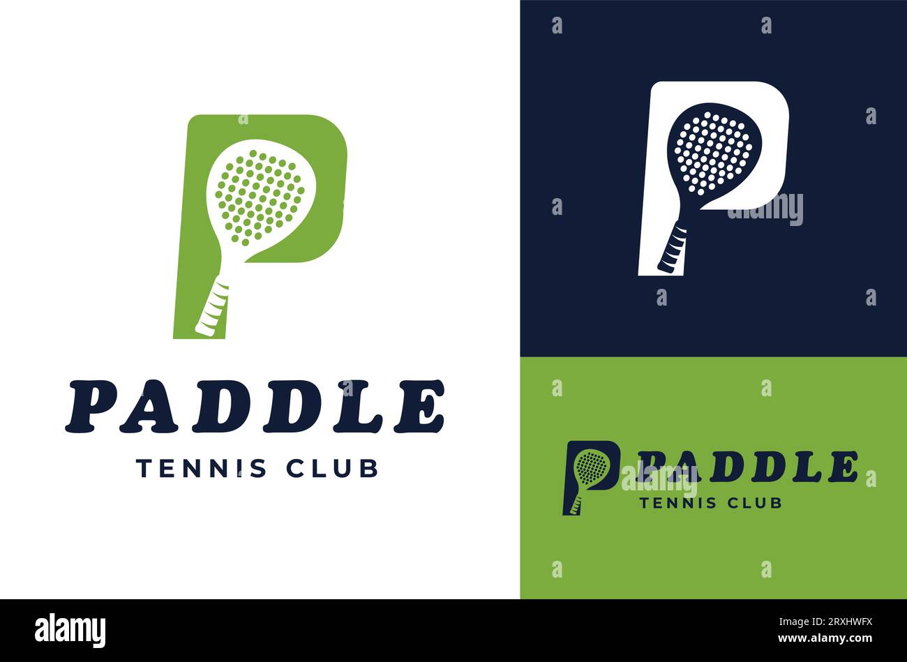 Letter P Racket Vector Design. Tennis Club Symbol Sport club logo icon, symbol, template Stock Vector