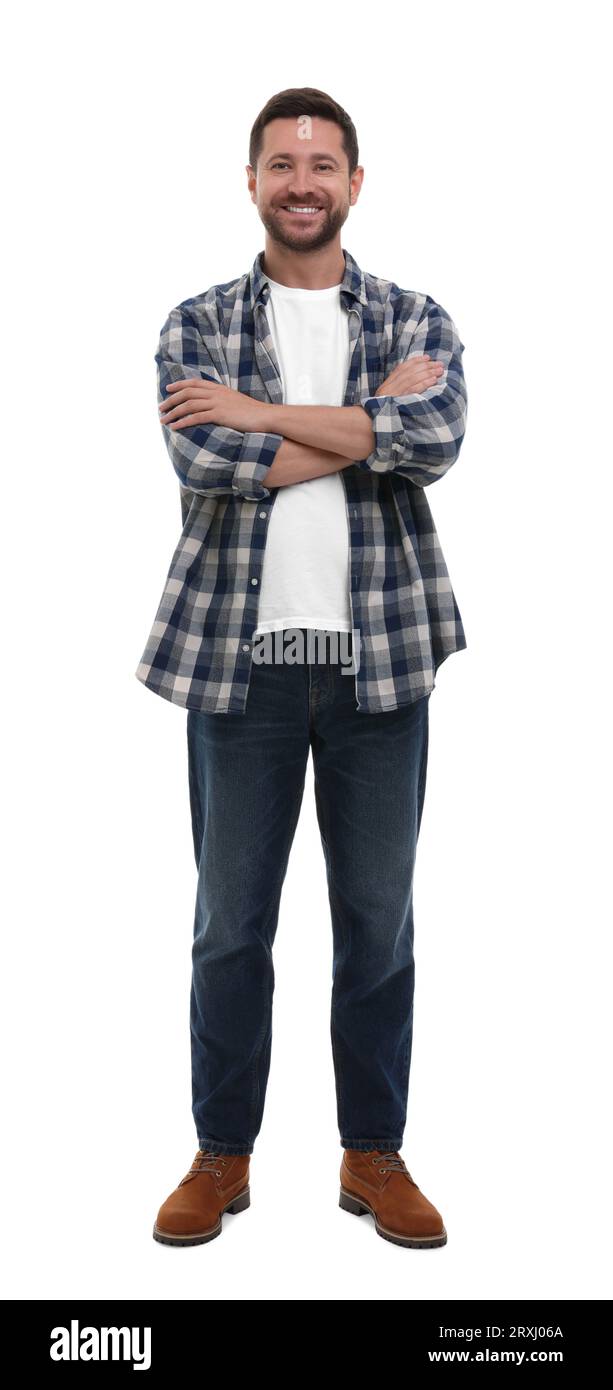 Man crossed arms straw Cut Out Stock Images & Pictures - Alamy