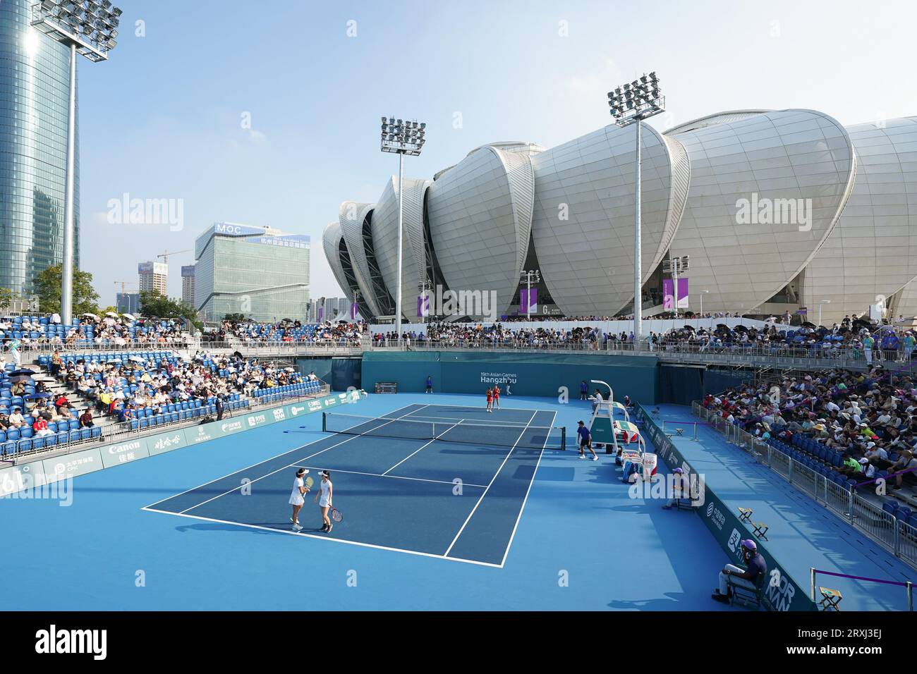 Hangzhou, China. 25th Sep, 2023. General view Tennis At Hangzhou