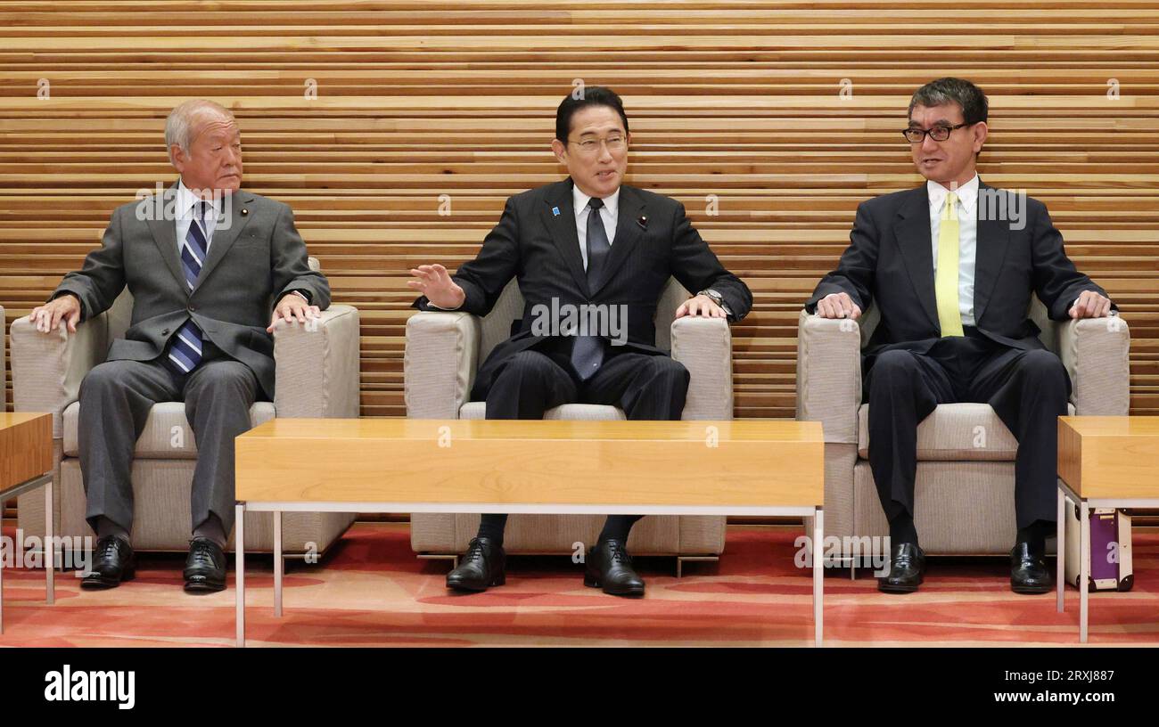 Japan's Prime Minister Fumio Kishida attends a cabinet meeting at the ...