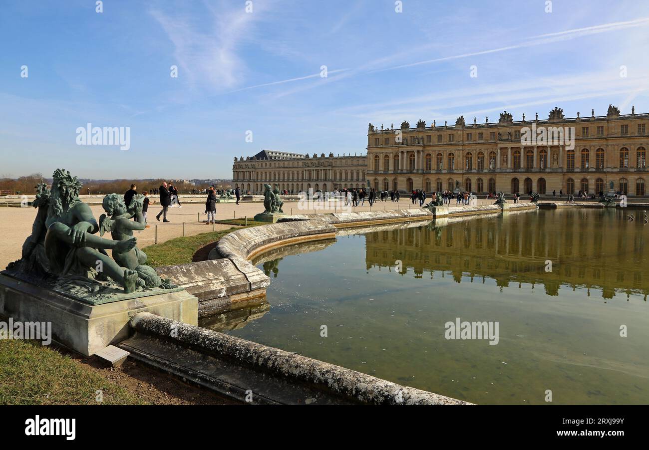 Landscape with Versailles Palace, France Stock Photo