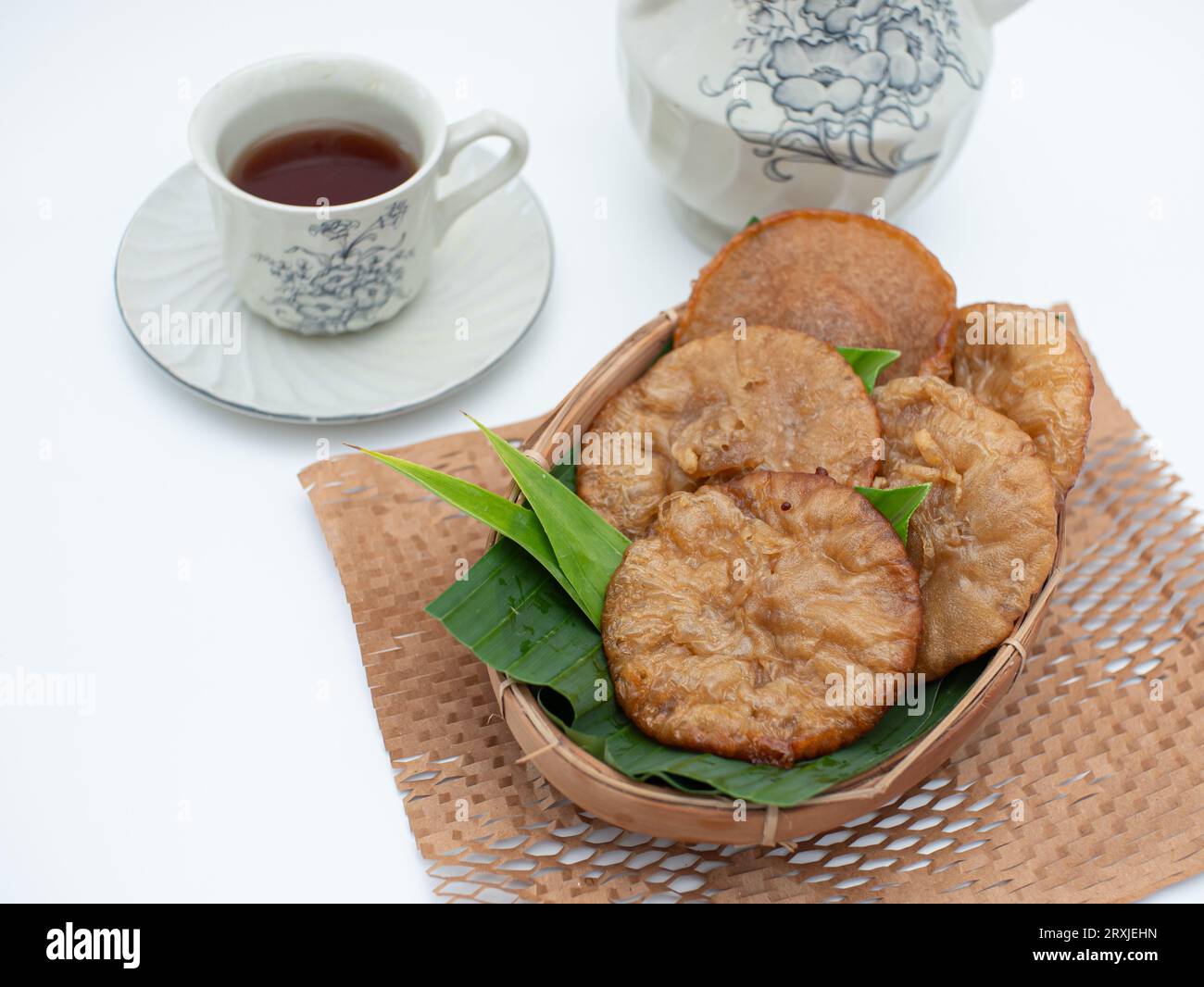 cucur or traditional pancake from Indonesia made from rice flour and fried palm sugar Stock Photo