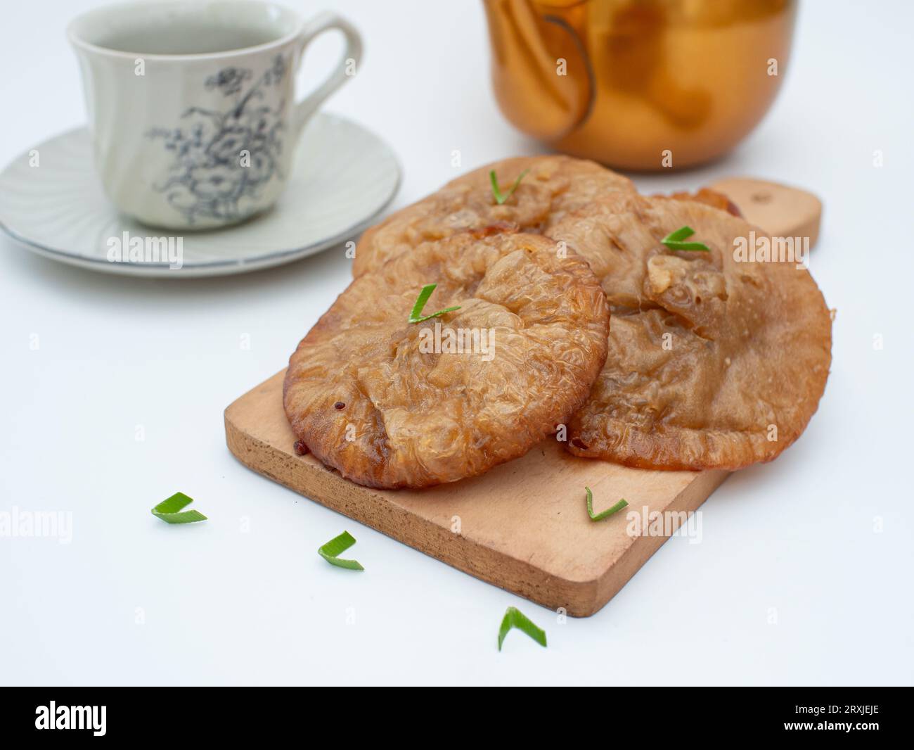 cucur or traditional pancake from Indonesia made from rice flour and fried palm sugar Stock Photo