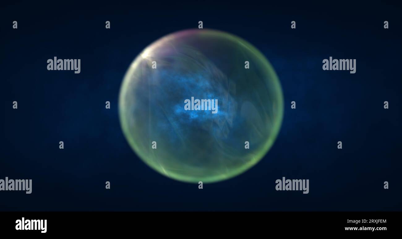 Abstract green energy sphere round glowing magical digital futuristic ...