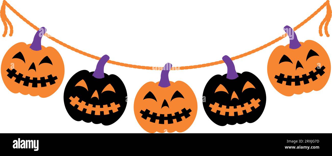 halloween garland pumpkins Stock Vector Image & Art - Alamy