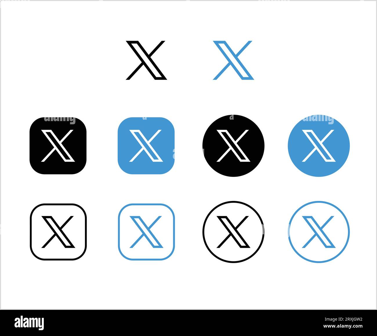 Twitter x round black logo hi-res stock photography and images - Alamy