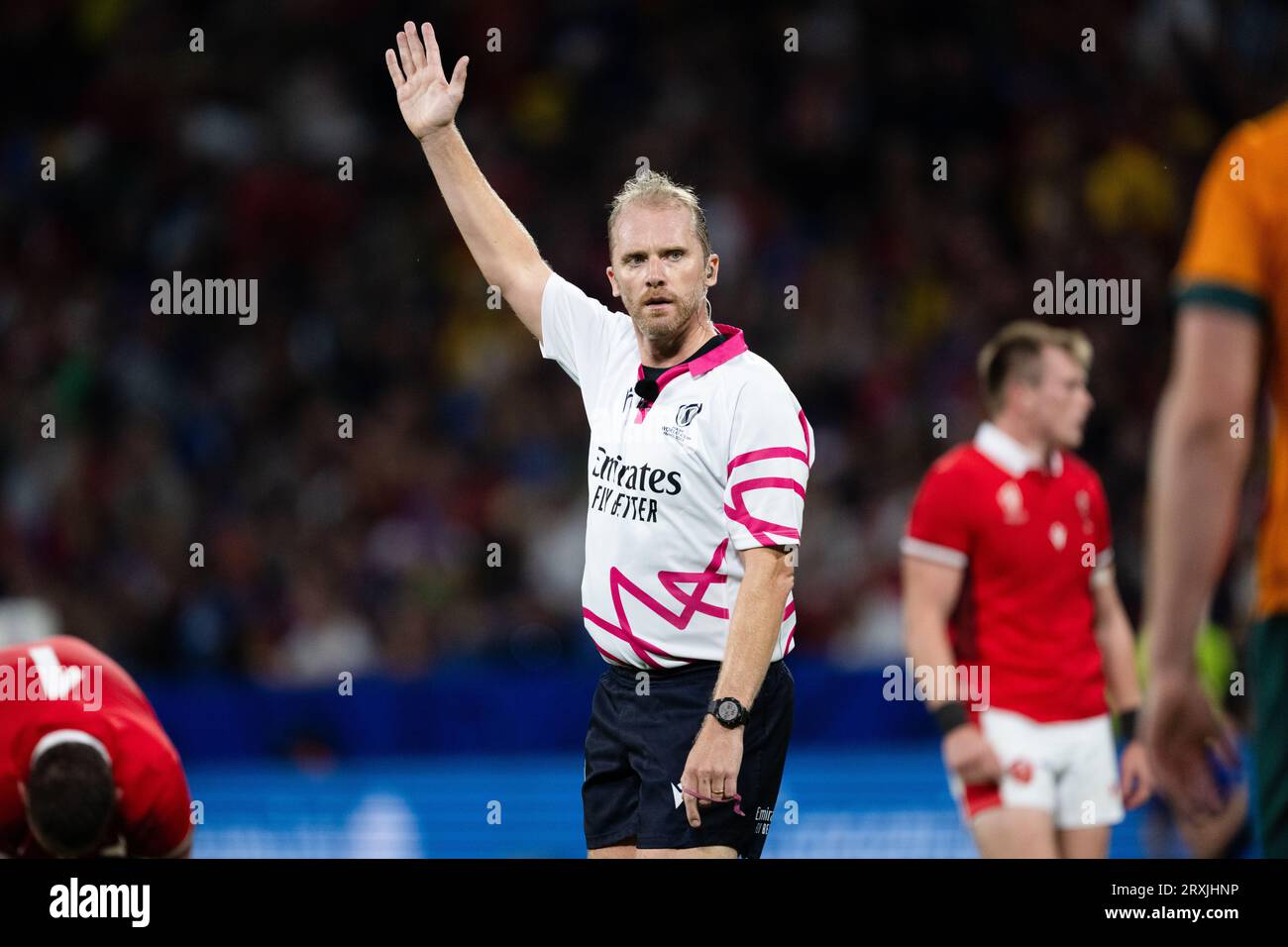 Wayne Barnes Refree during the 2023 Rugby World Cup Pool C match ...