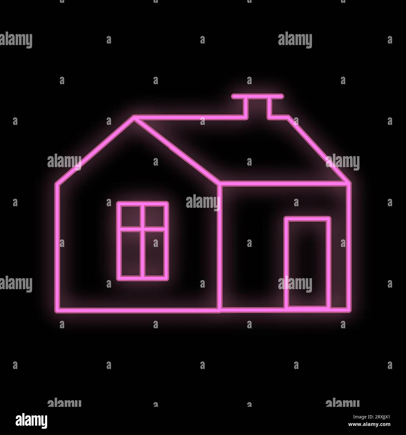 Blue neon home sign makes it quick and easy to customize your priject in modern style. Stock Vector