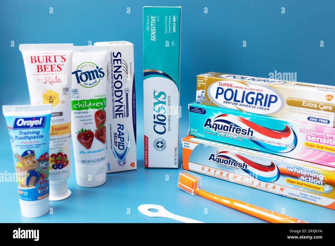 Many, Diversity Of Toothpastes for Kids And Adults, Toothbrush, Tongue