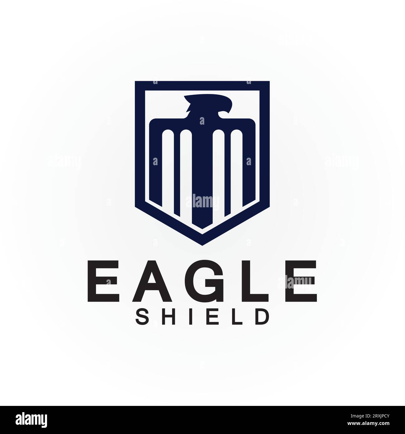 Eagle shield logo design, hawk  head vector emblem logo element, bird, falcon emblem vector icon Stock Vector