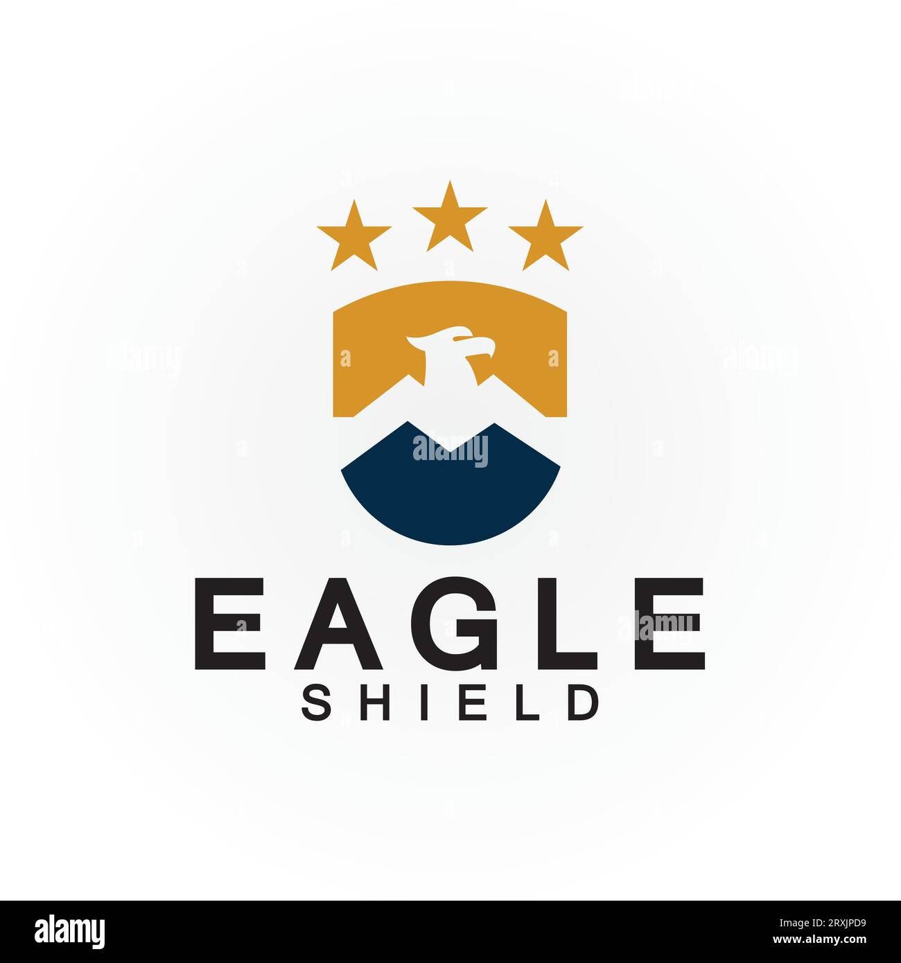 Eagle shield logo design, hawk  head vector emblem logo element, bird, falcon emblem vector icon Stock Vector