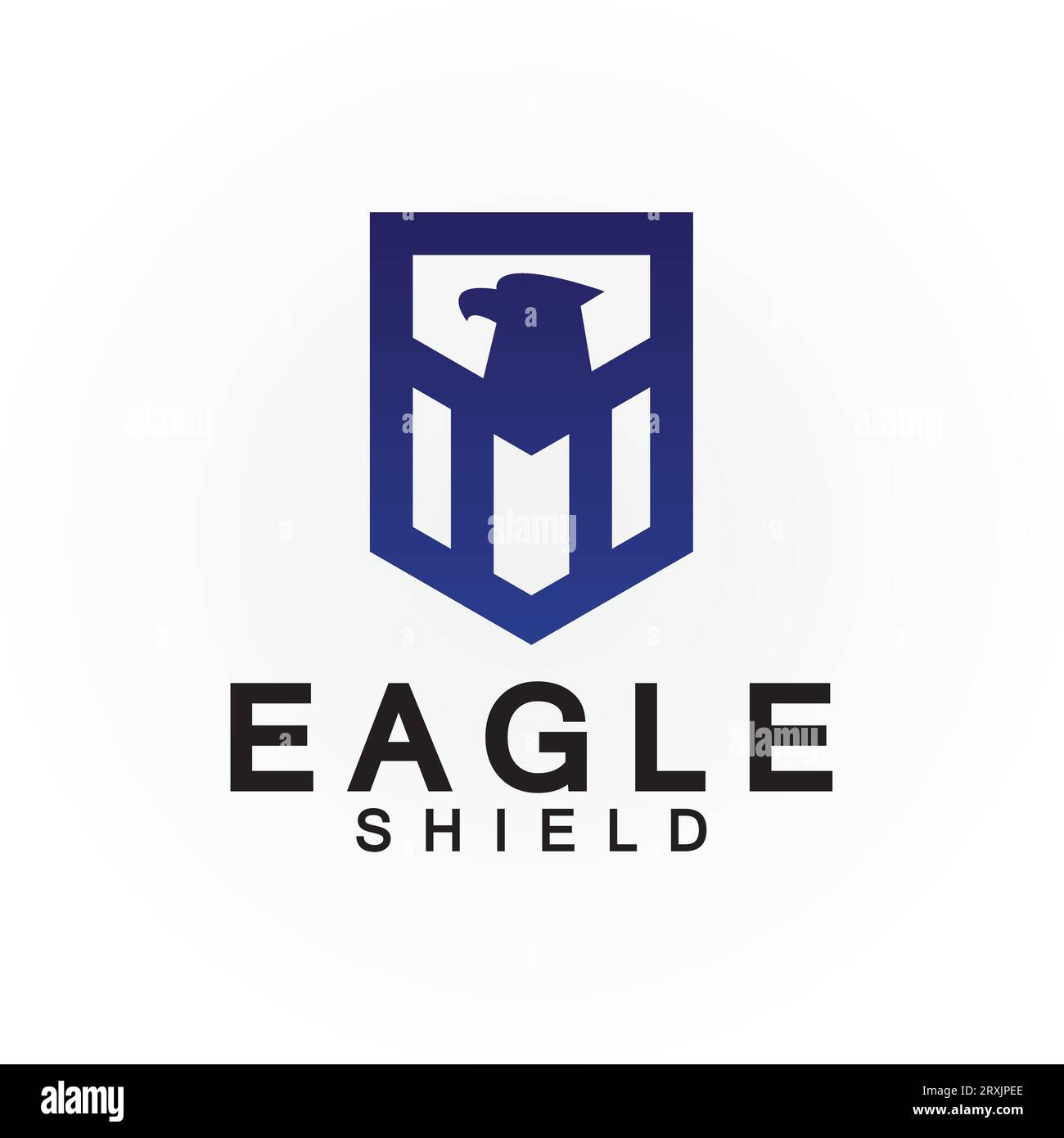 Eagle shield logo design, hawk  head vector emblem logo element, bird, falcon emblem vector icon Stock Vector