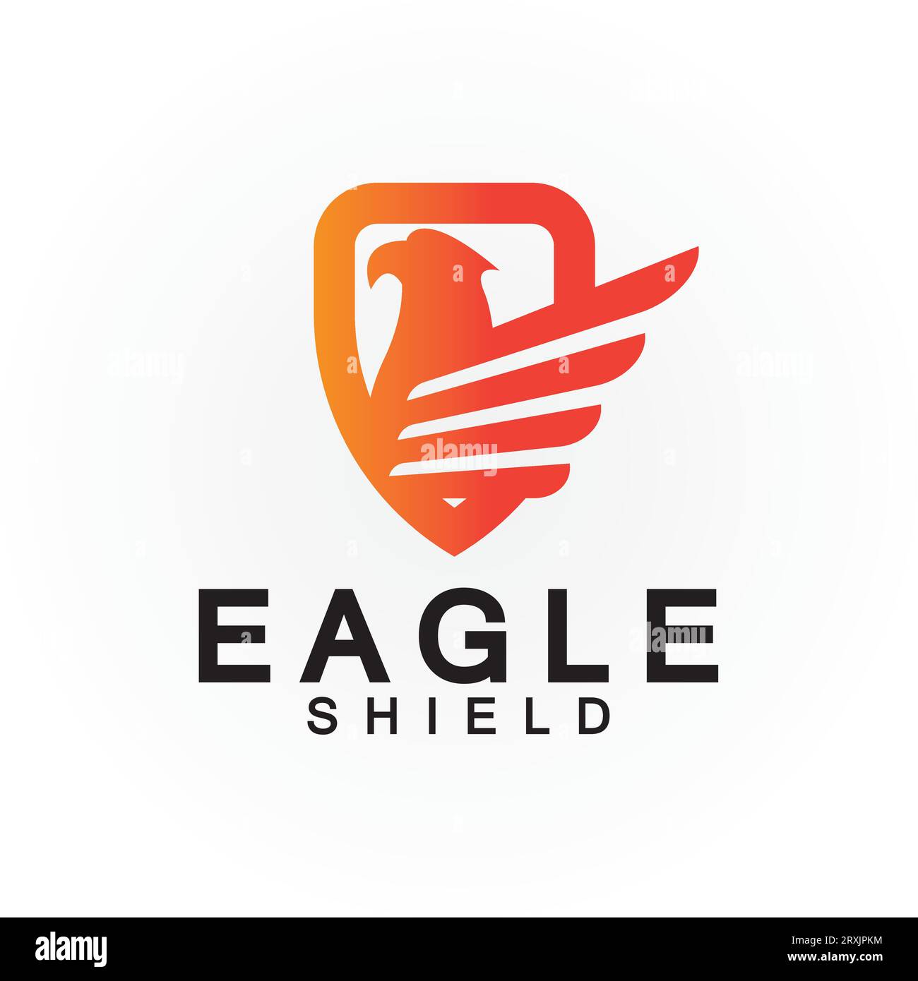 Eagle shield logo design, hawk  head vector emblem logo element, bird, falcon emblem vector icon Stock Vector