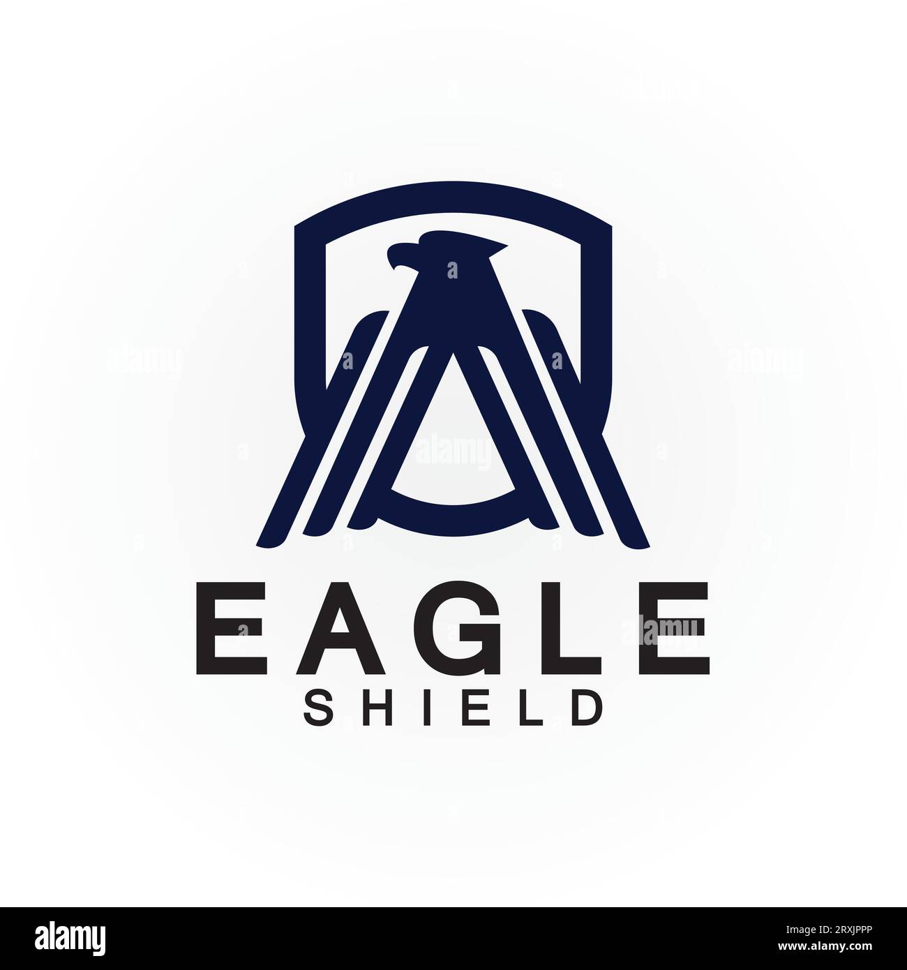 Eagle shield logo design, hawk  head vector emblem logo element, bird, falcon emblem vector icon Stock Vector