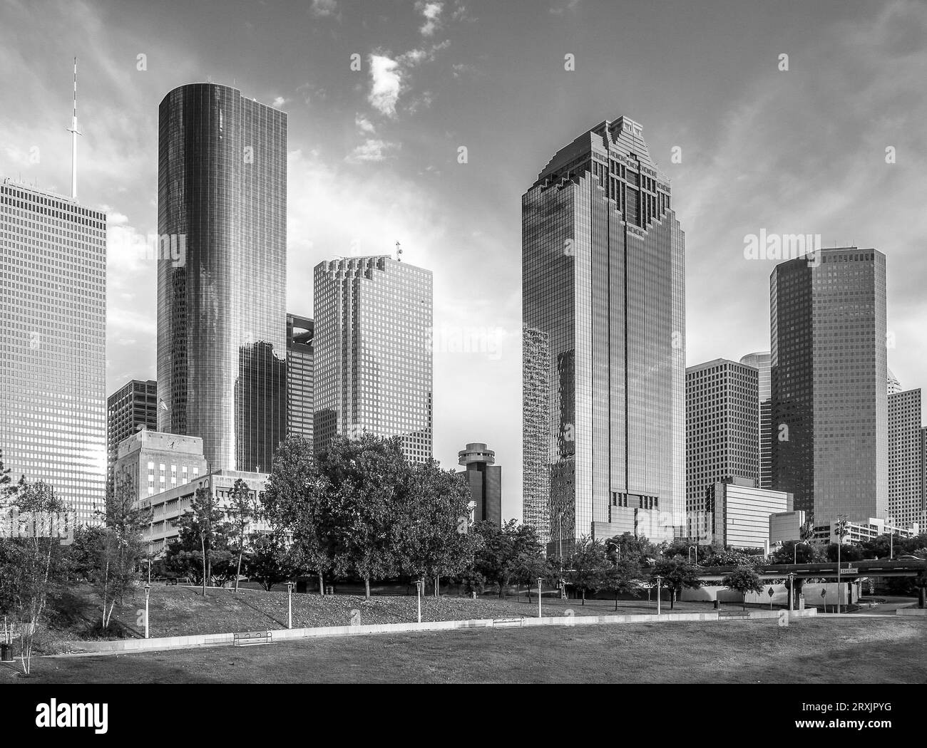 Skyline of Houston, Texas in daytime Stock Photo
