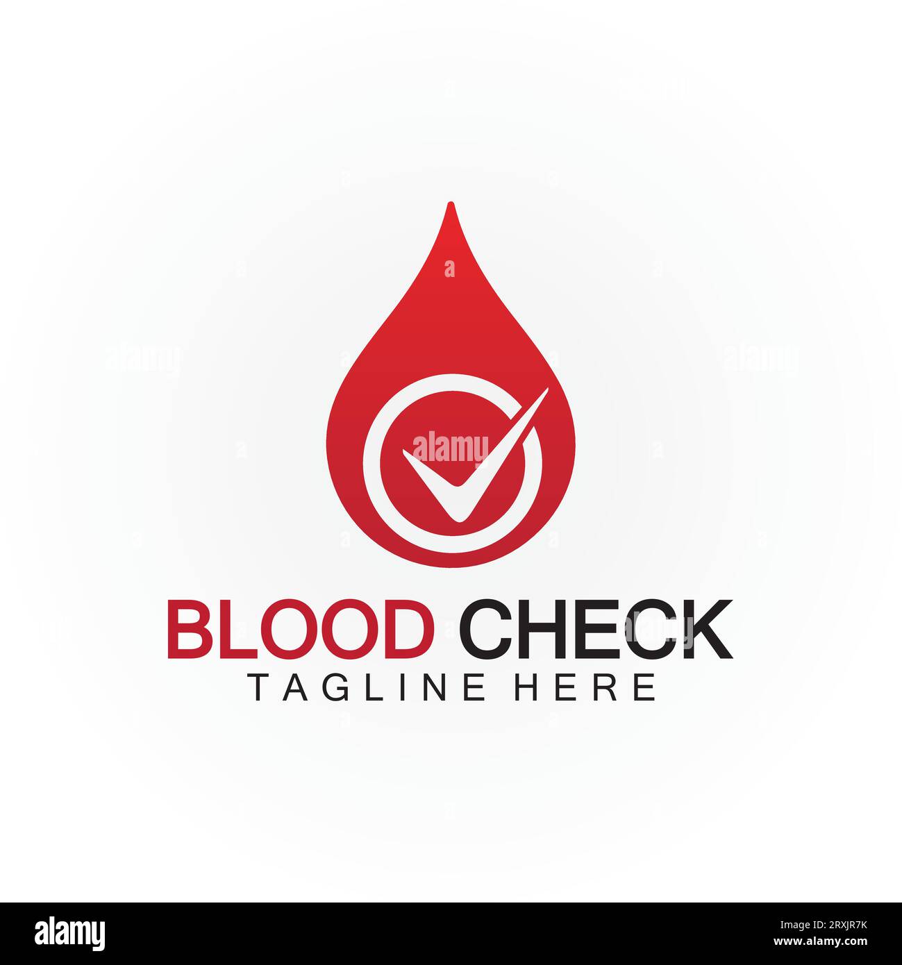 Blood drop check logo icon vector design template Stock Vector Image