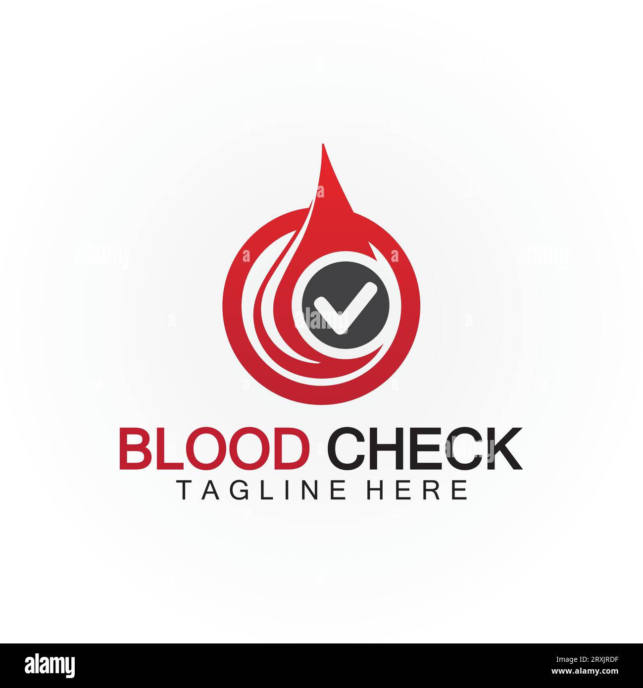 Blood drop check logo icon vector design template Stock Vector