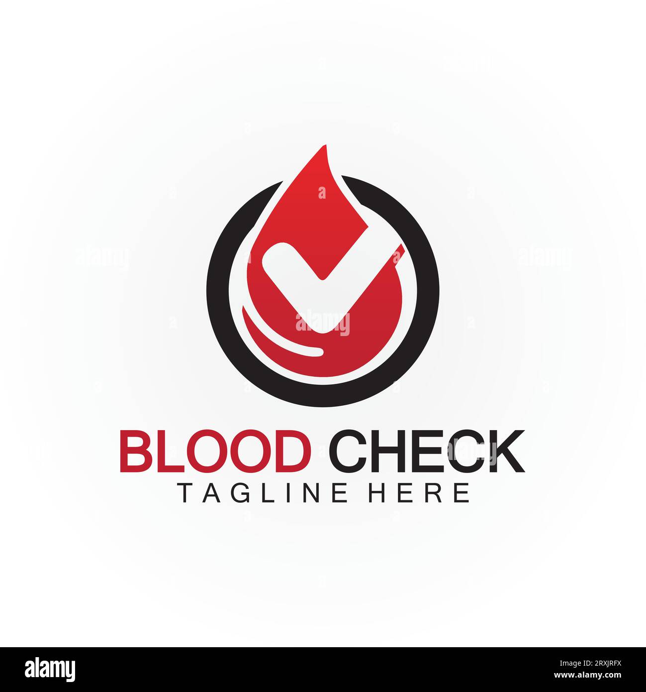 Blood drop check logo icon vector design template Stock Vector