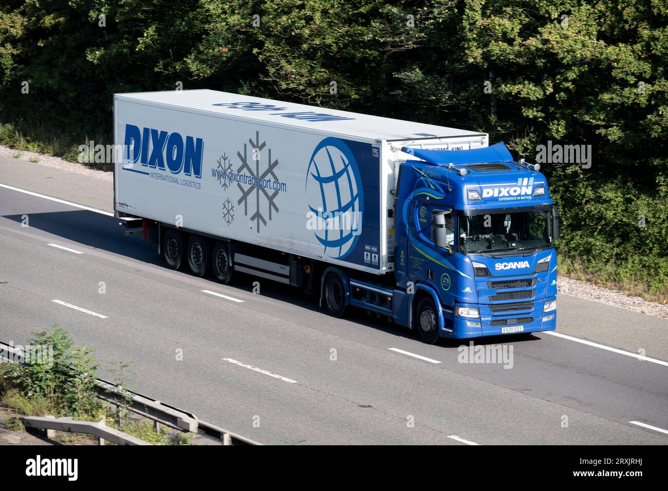 Dixon International Logistics lorry on the M40 motorway, Warwickshire, UK Stock Photo