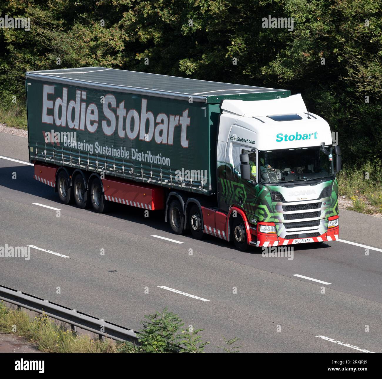 Eddie Stobart lorry on the M40 motorway, Warwickshire, UK Stock Photo