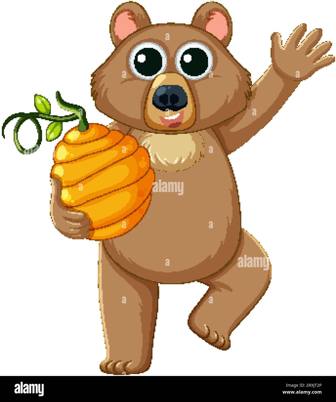 A cute bear character holding a jar of honey Stock Vector Image & Art ...