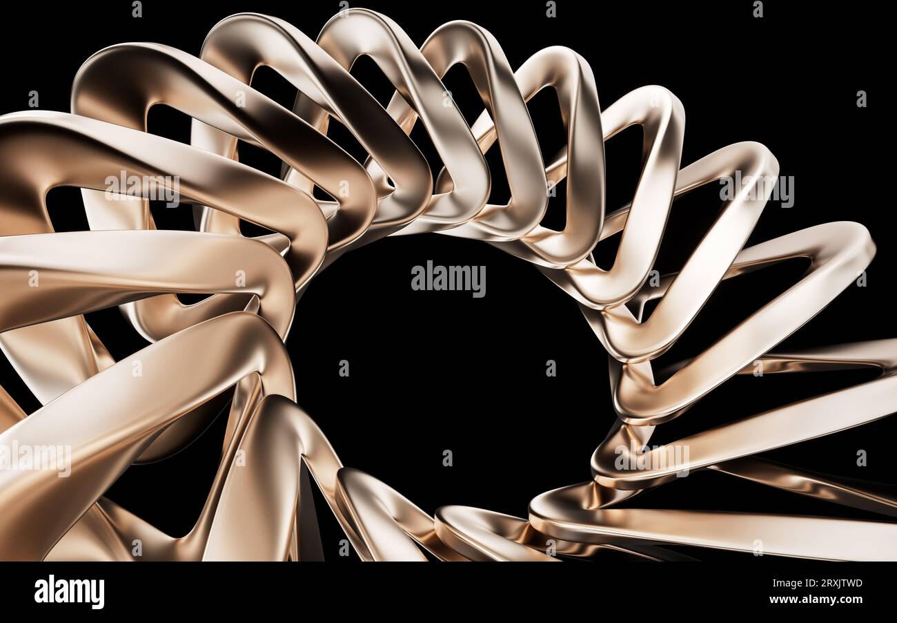 Metallic golden curve geometry hi-res stock photography and images - Alamy