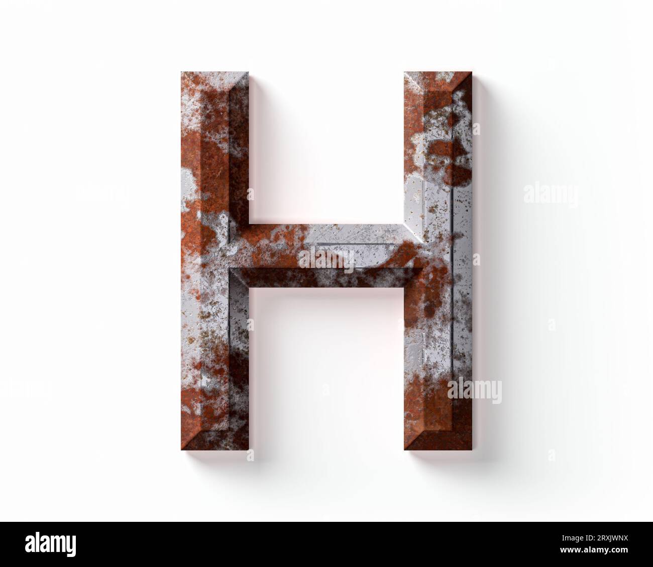 Letters Made Of Rusty Metal. 3d Illustration Of Rust Iron Alphabet ...