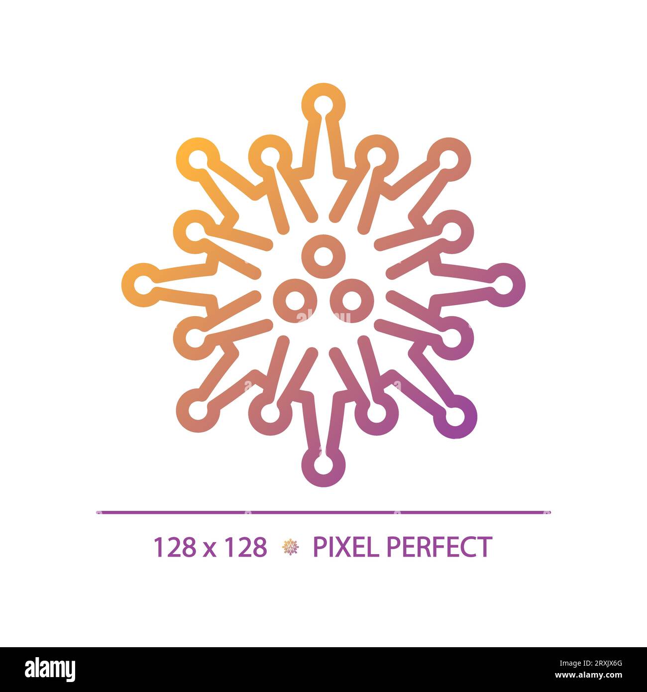 2D simple thin line gradient influenza virus icon Stock Vector