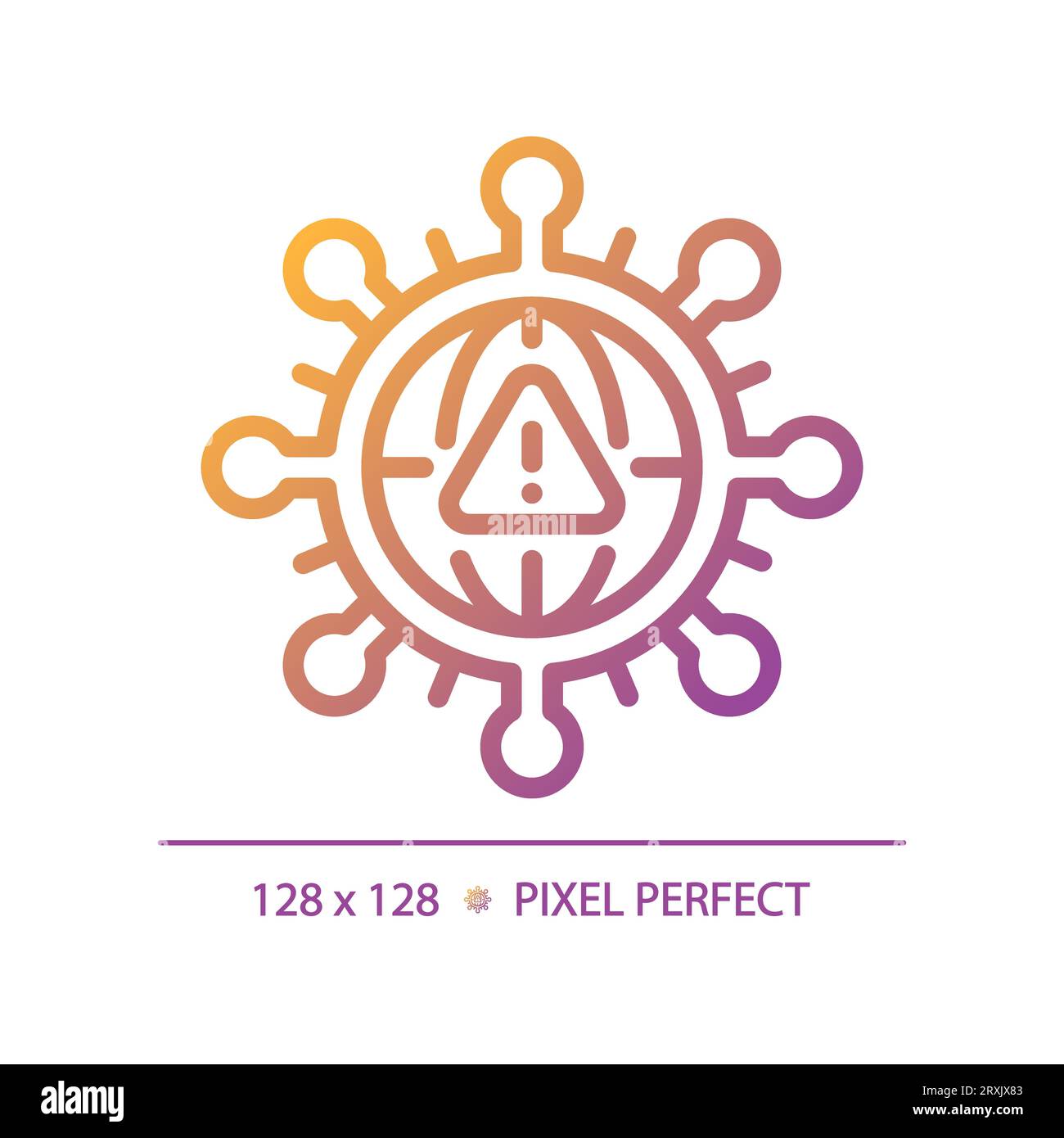 2D thin line gradient bacteria icon Stock Vector