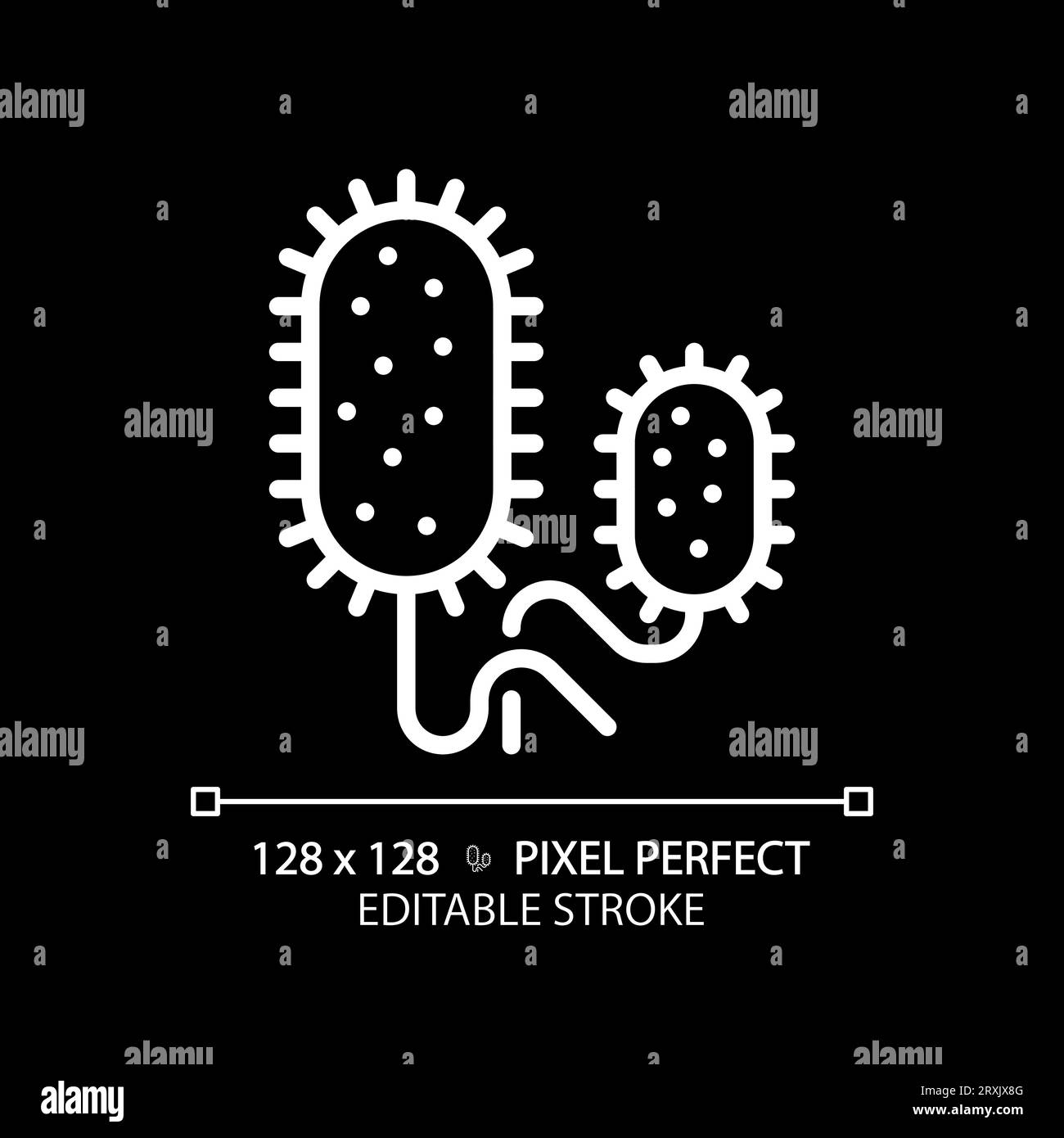 2D customizable thin line white vibrio cholerae icon Stock Vector Image ...