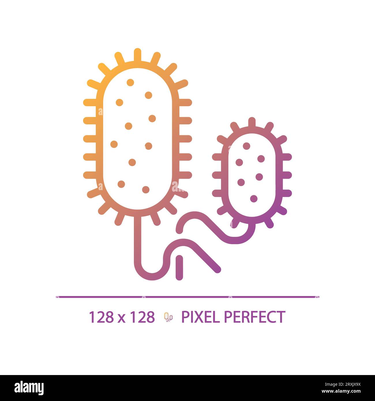 2D simple thin line gradient vibrio cholerae icon Stock Vector