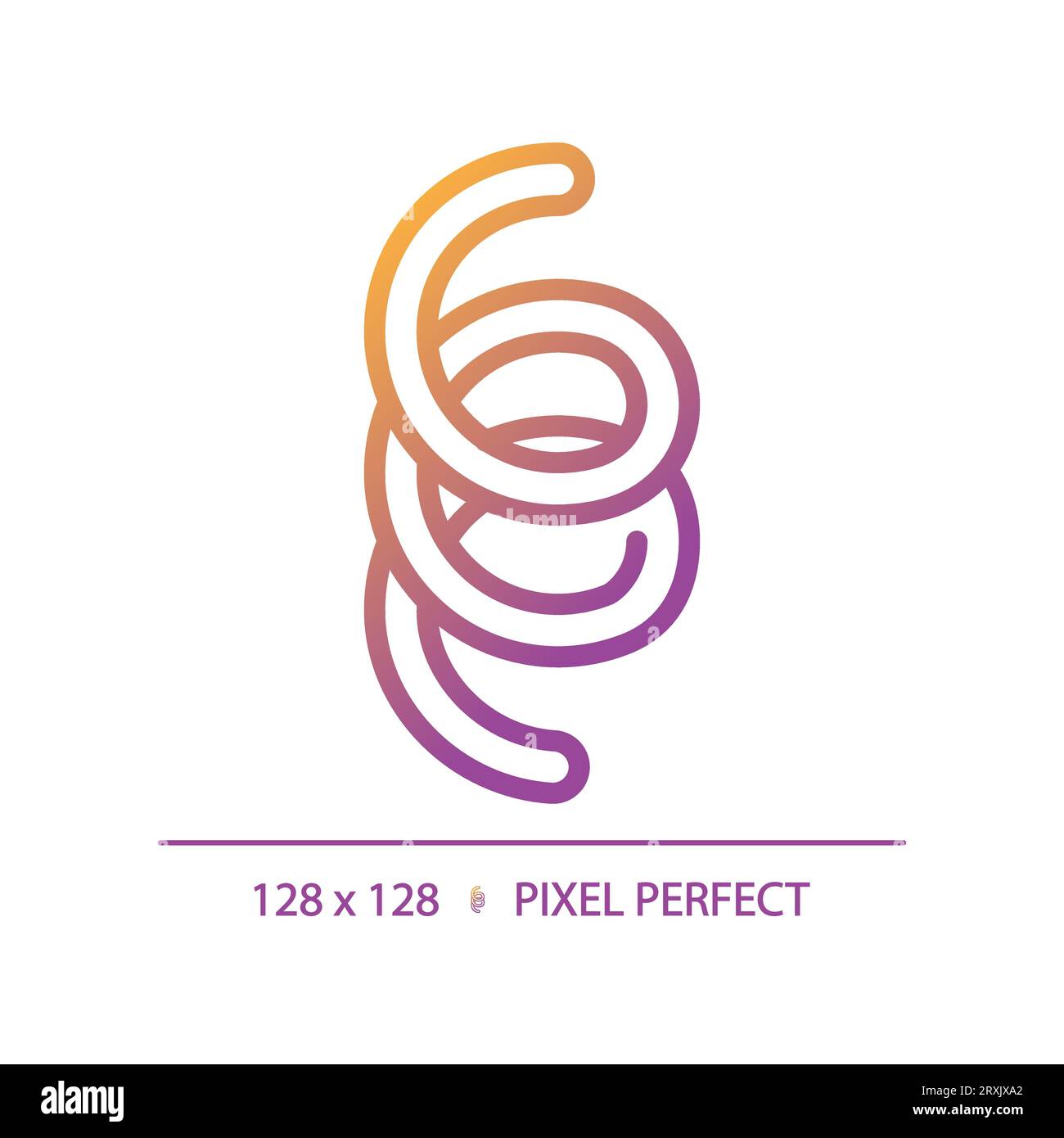 2D simple thin line gradient spirochete icon Stock Vector
