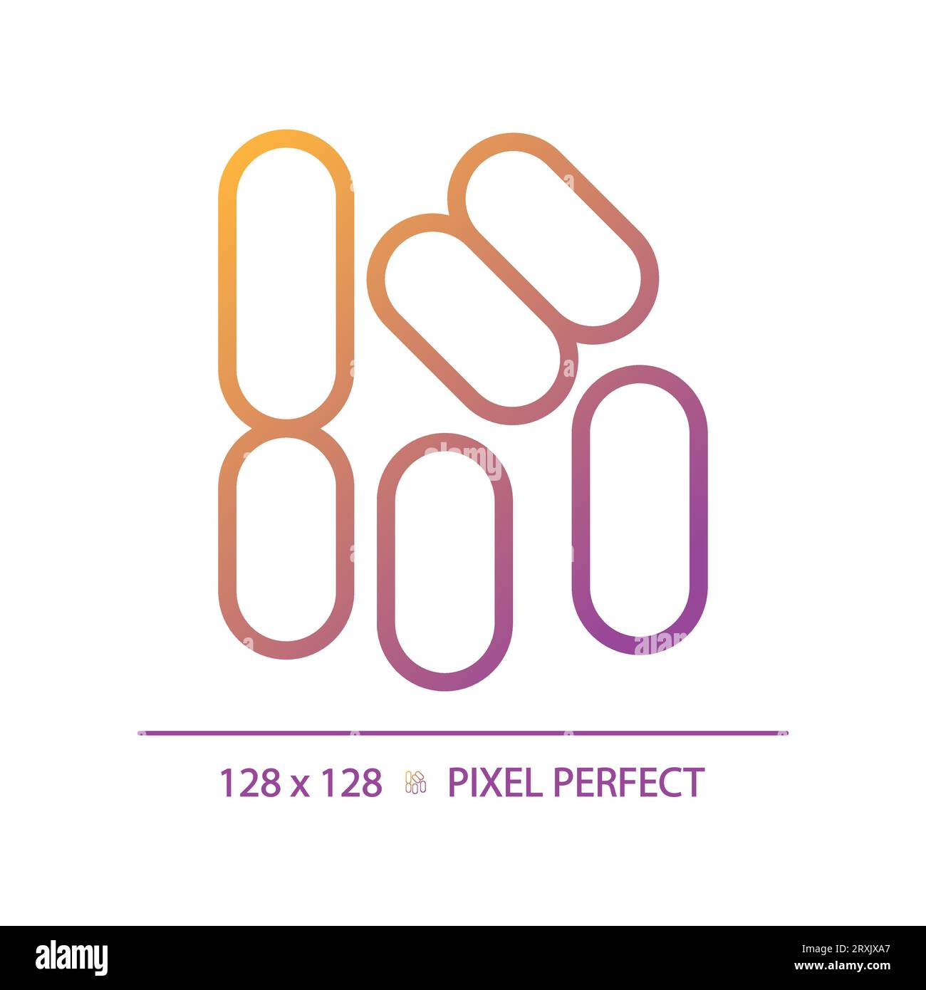 2D simple thin line gradient bacilli icon Stock Vector