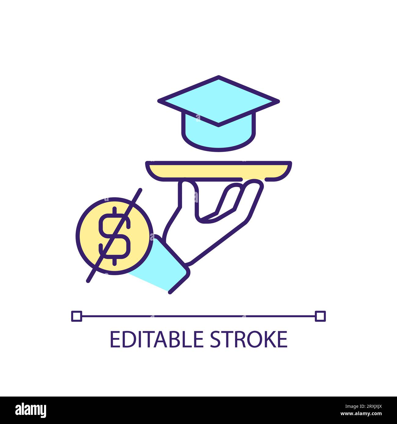 2D editable thin linear colorful open icon Stock Vector