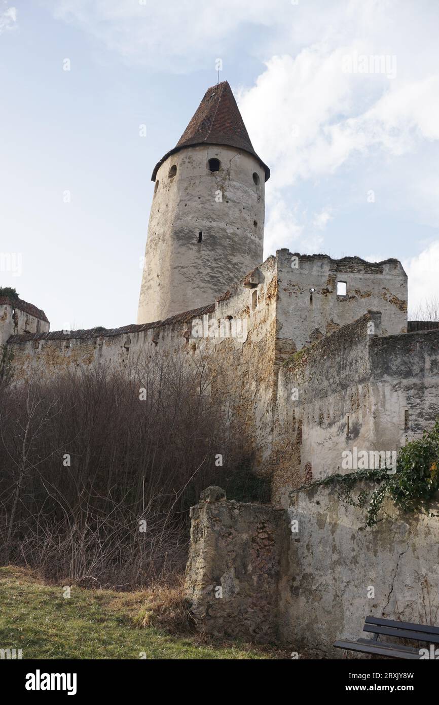 View of Seebenstein Castle in winter Stock Photo