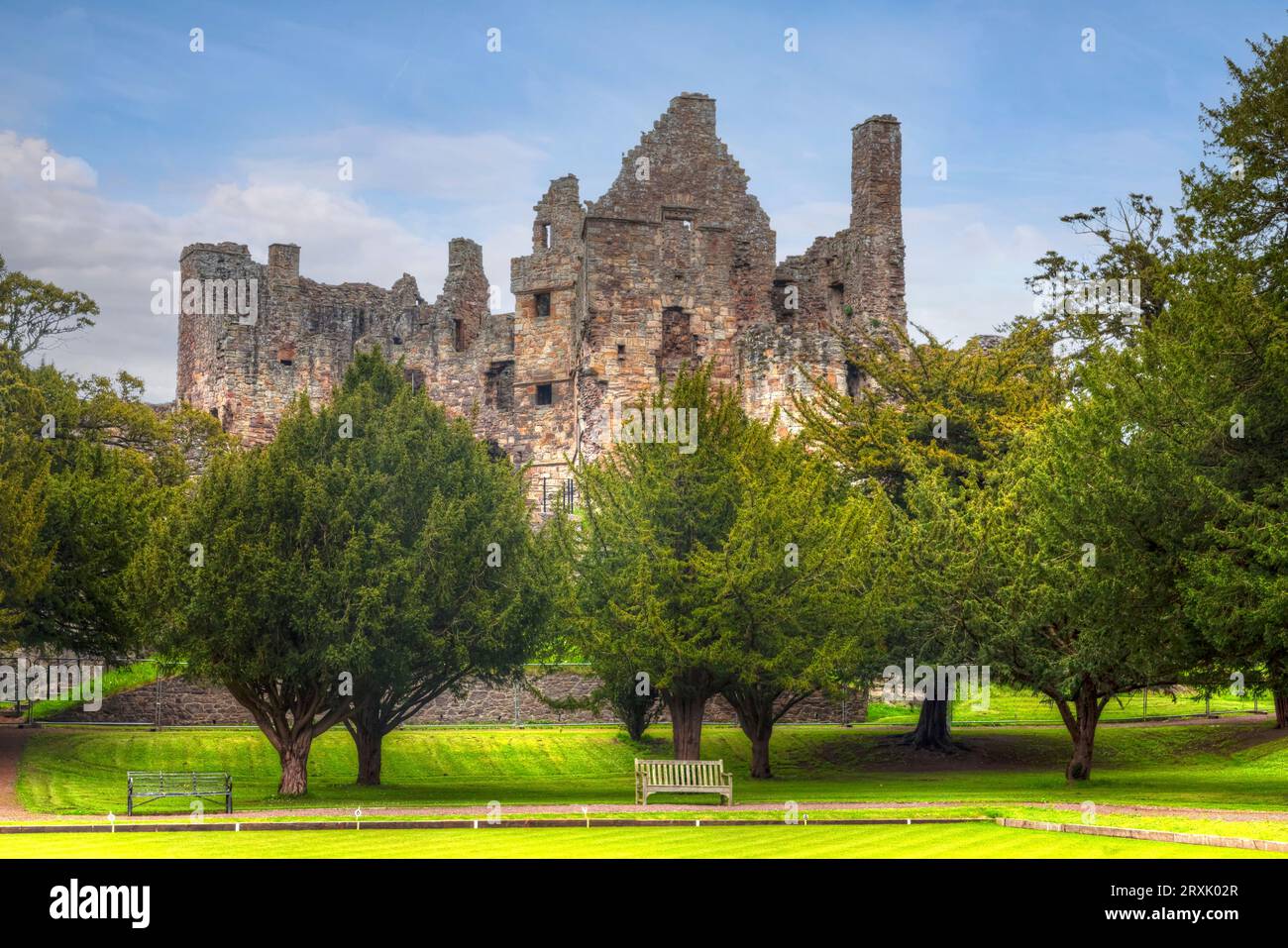 Dirleton Castle in East Lothian, Scotland Stock Photo