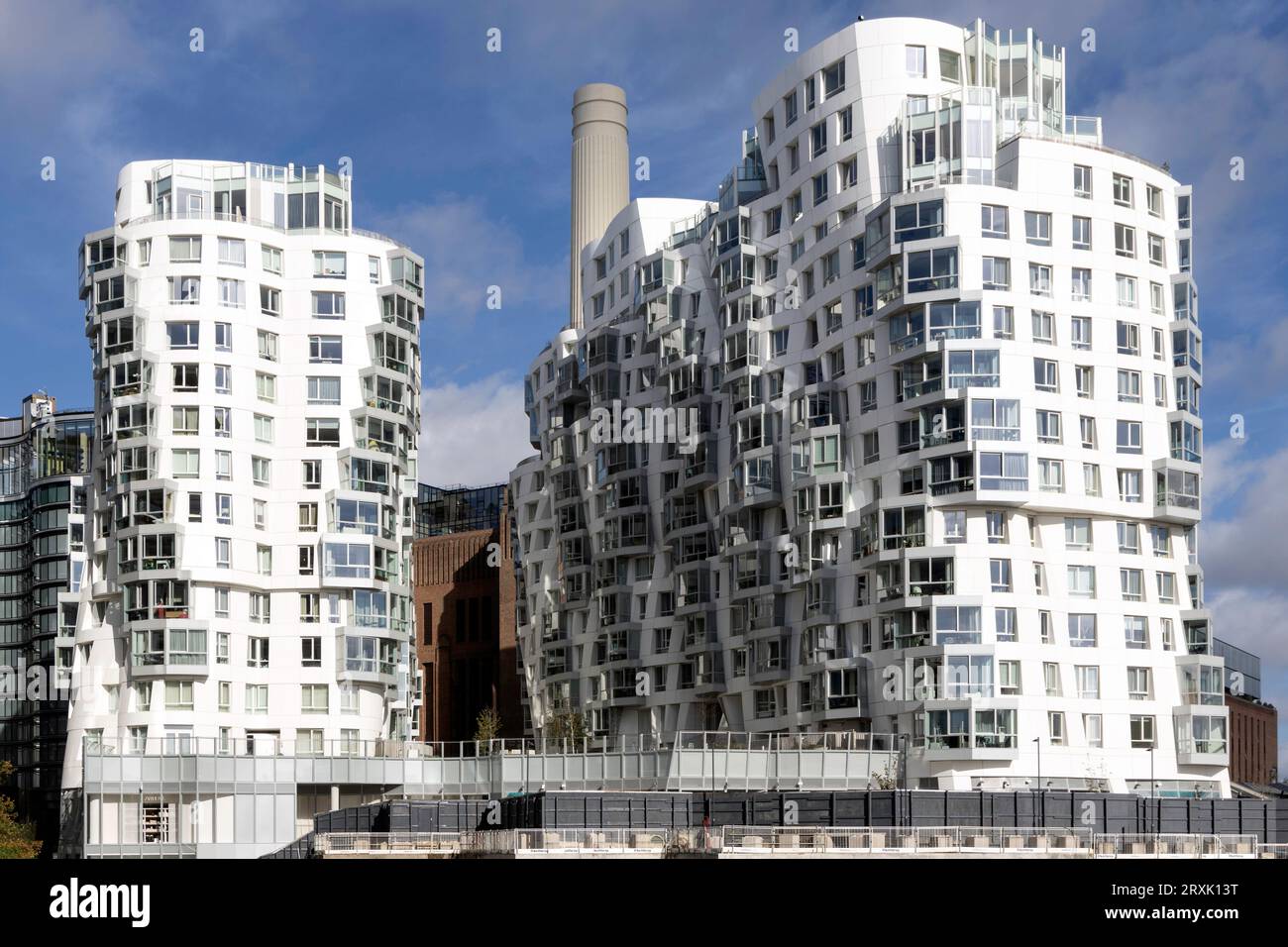 Modern architectural apartments at Battersea Power Station in London