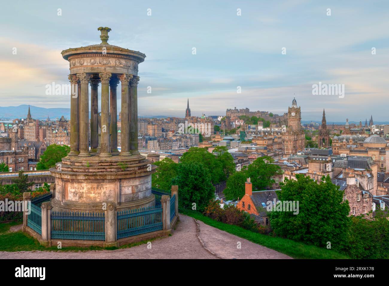 Calton Hill in Edinburgh, Scotland Stock Photo