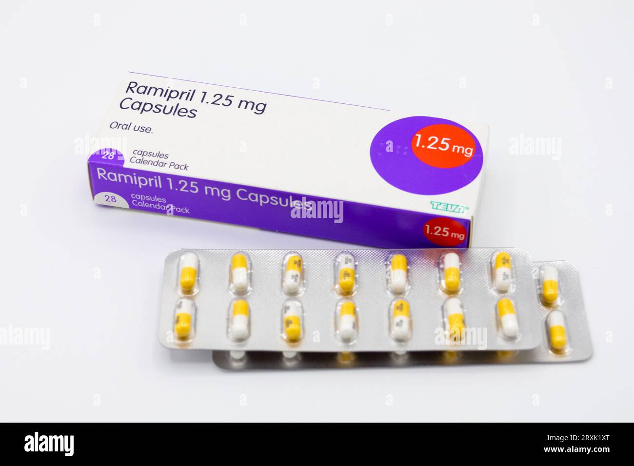 Ramipril 1.25 mg capsules, high blood pressure pills, uk PHOTO ONLY NO PRODUCT SENT Stock Photo