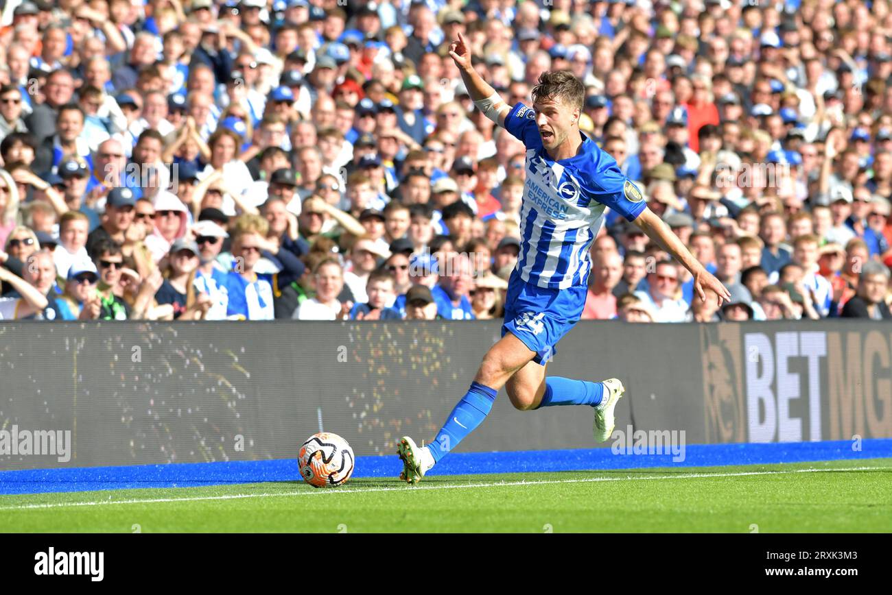 Joel Veltman of Brighton during the Premier League match between Brighton and Hove Albion and AFC Bournemouth at the American Express Stadium  , Brighton , UK - 24th September 2023 Photo Simon Dack / Telephoto Images. Editorial use only. No merchandising. For Football images FA and Premier League restrictions apply inc. no internet/mobile usage without FAPL license - for details contact Football Dataco Stock Photo