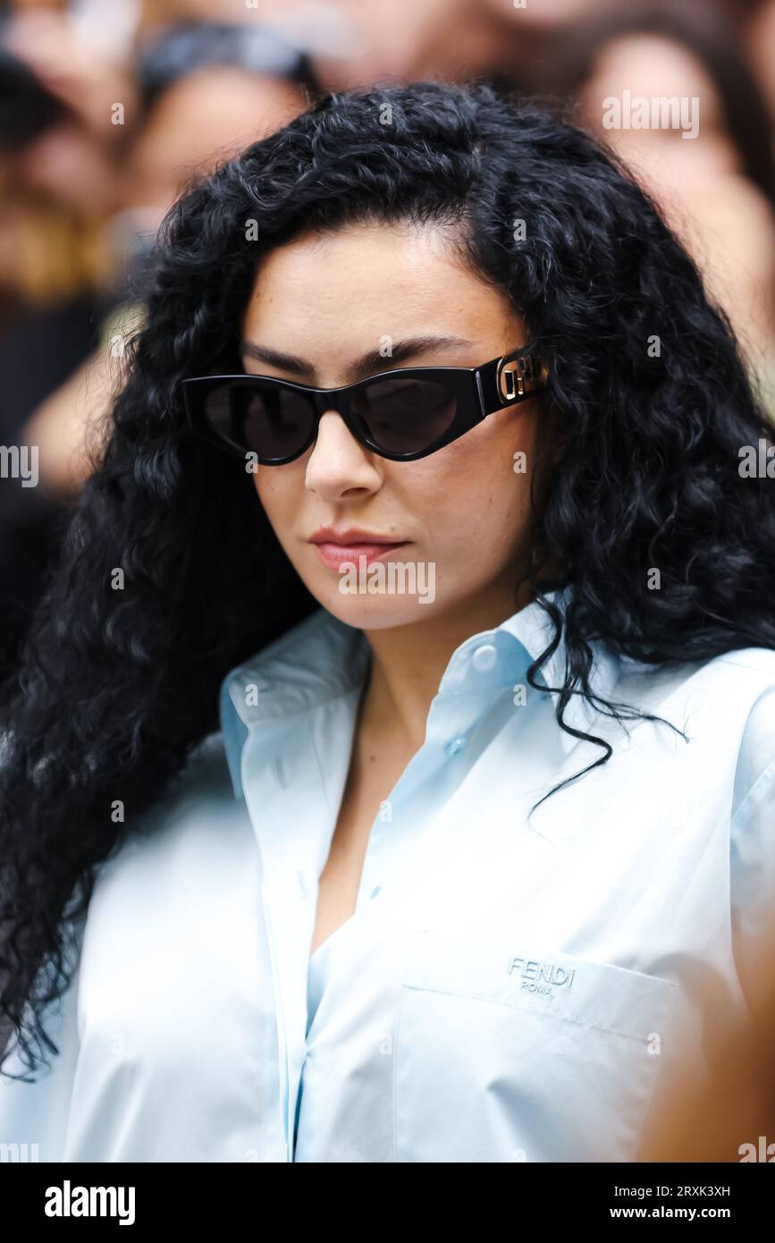 Milan, Italy. 20th Sep, 2023. Charli XCX attends the Fendi fashion show