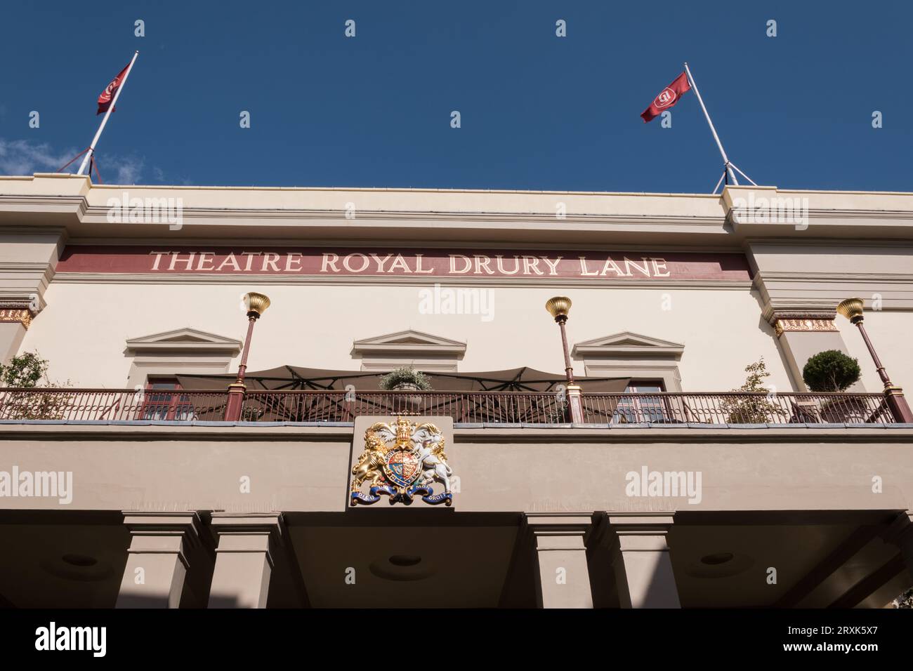 Closeup of the entrance and exterior of the Theatre Royal, Drury Lane, London, England, U.K. Stock Photo