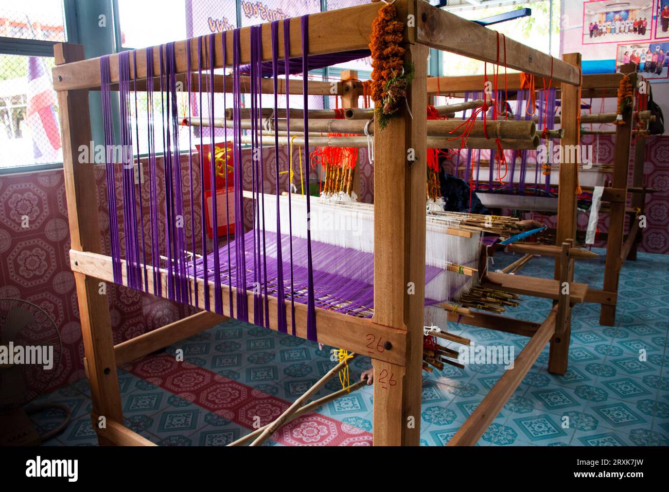Local Weaving Machine Thai craftsmanship technician professional use antique local machine ...