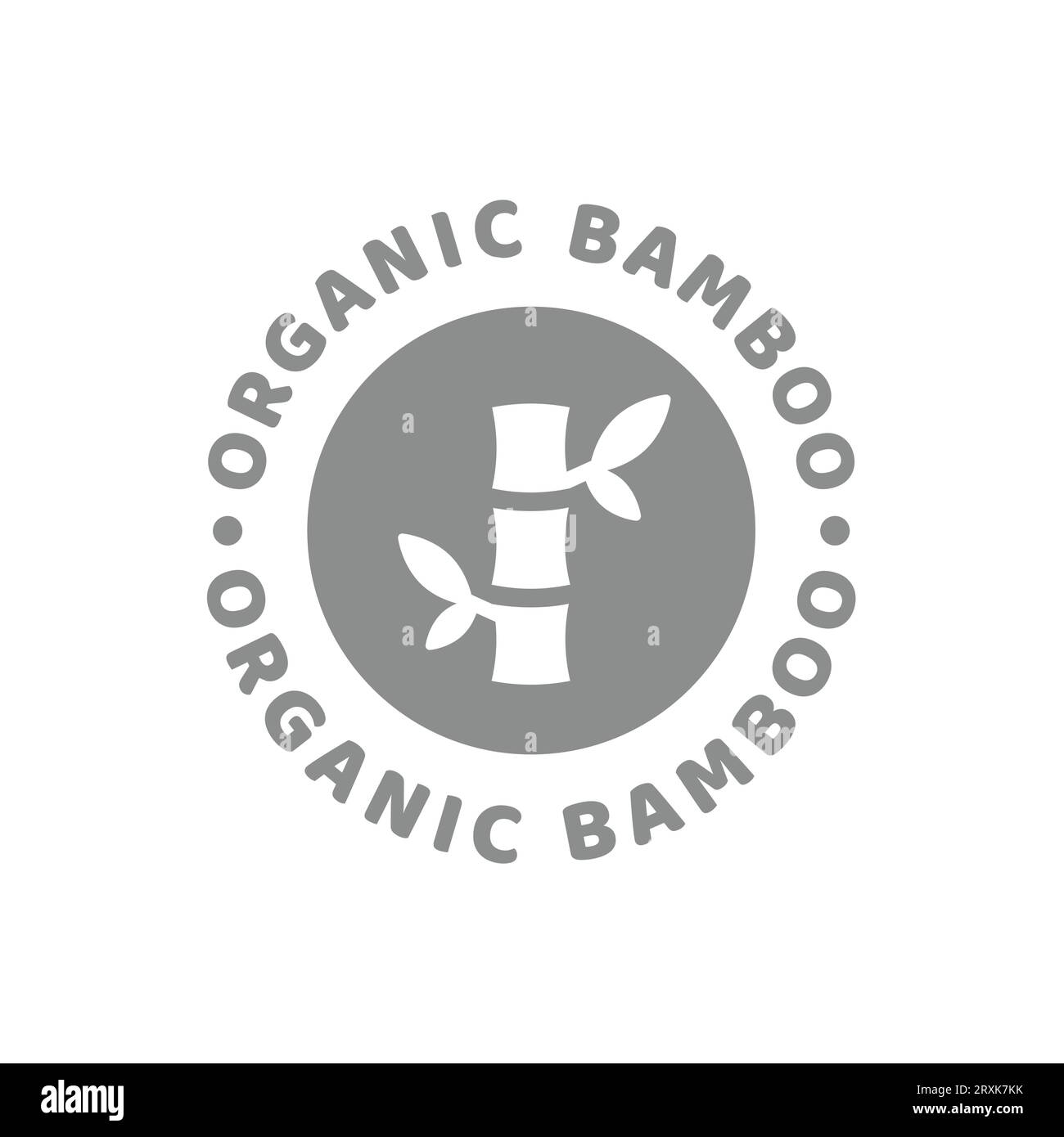 Organic bamboo vector label. Natural material for fabric with bamboo