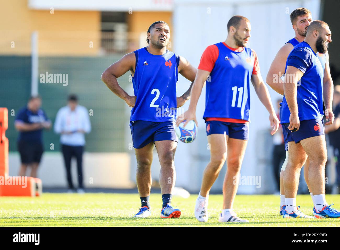 Peato Mauvaka of France during the Rugby World Cup training of team France at Stade Georges Carcassonne on September 25, 2023 in Aix en Provence, France. Photo by Baptiste Paquot/ABACAPRESS.COM Stock Photo