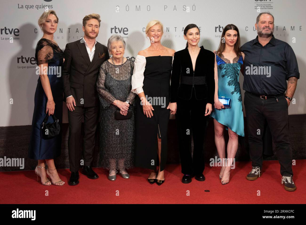 San Sebastian, Spain. 24th Sep, 2023. Paloma Bloyd, Irene Visedo, Pablo Rivero, Ana Duato, Maria Galiana and Carmen Climent attend the Cuentame Red Carpet during the 71st San Sebastian International Film Festival at Victoria Eugenia Theatre. (Photo by Nacho Lopez/SOPA Images/Sipa USA) Credit: Sipa USA/Alamy Live News Stock Photo