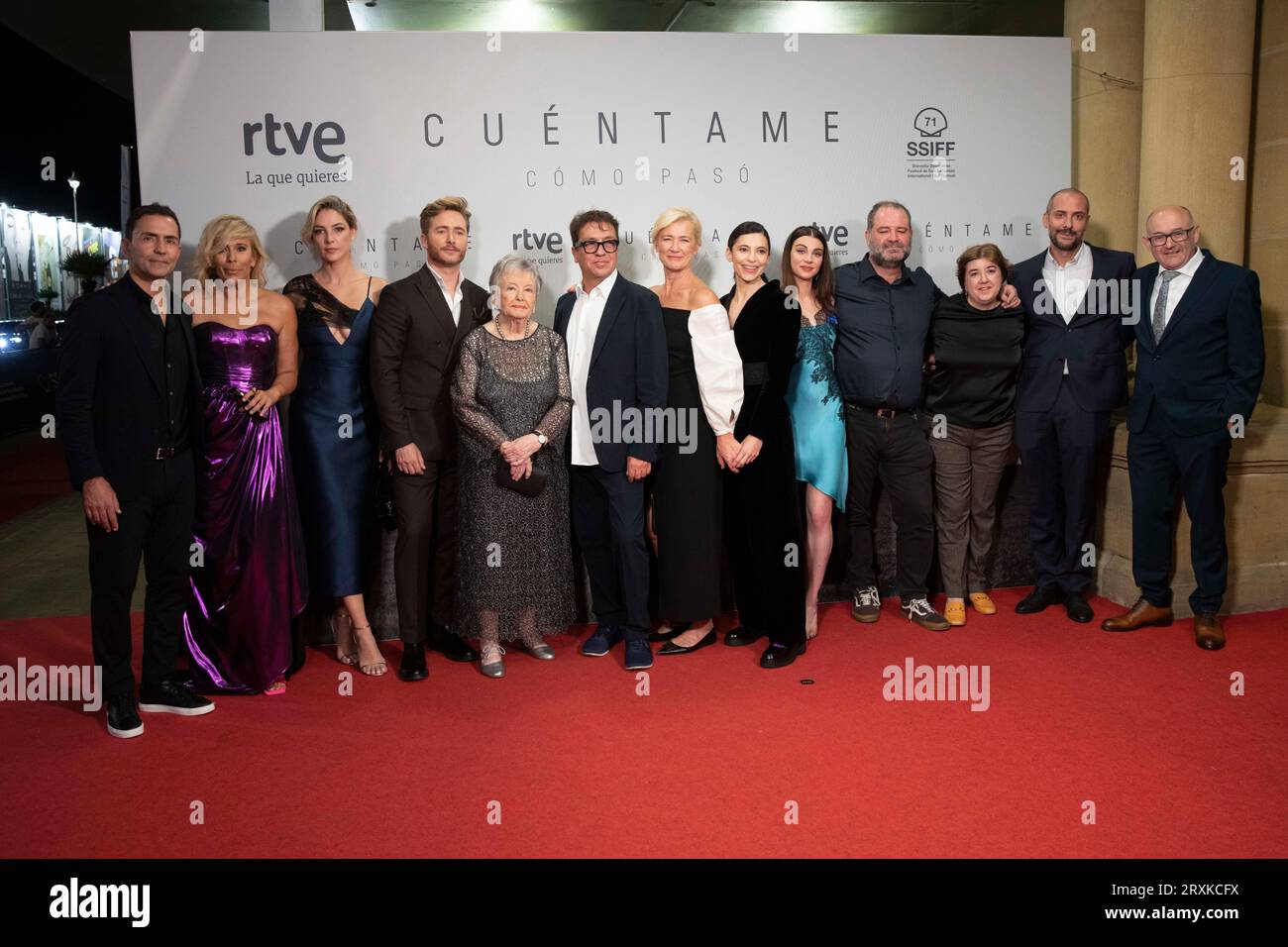 San Sebastian, Spain. 24th Sep, 2023. Paloma Bloyd, Irene Visedo, Pablo Rivero, Ana Duato, Maria Galiana and Carmen Climent attend the Cuentame Red Carpet during the 71st San Sebastian International Film Festival at Victoria Eugenia Theatre. (Photo by Nacho Lopez/SOPA Images/Sipa USA) Credit: Sipa USA/Alamy Live News Stock Photo
