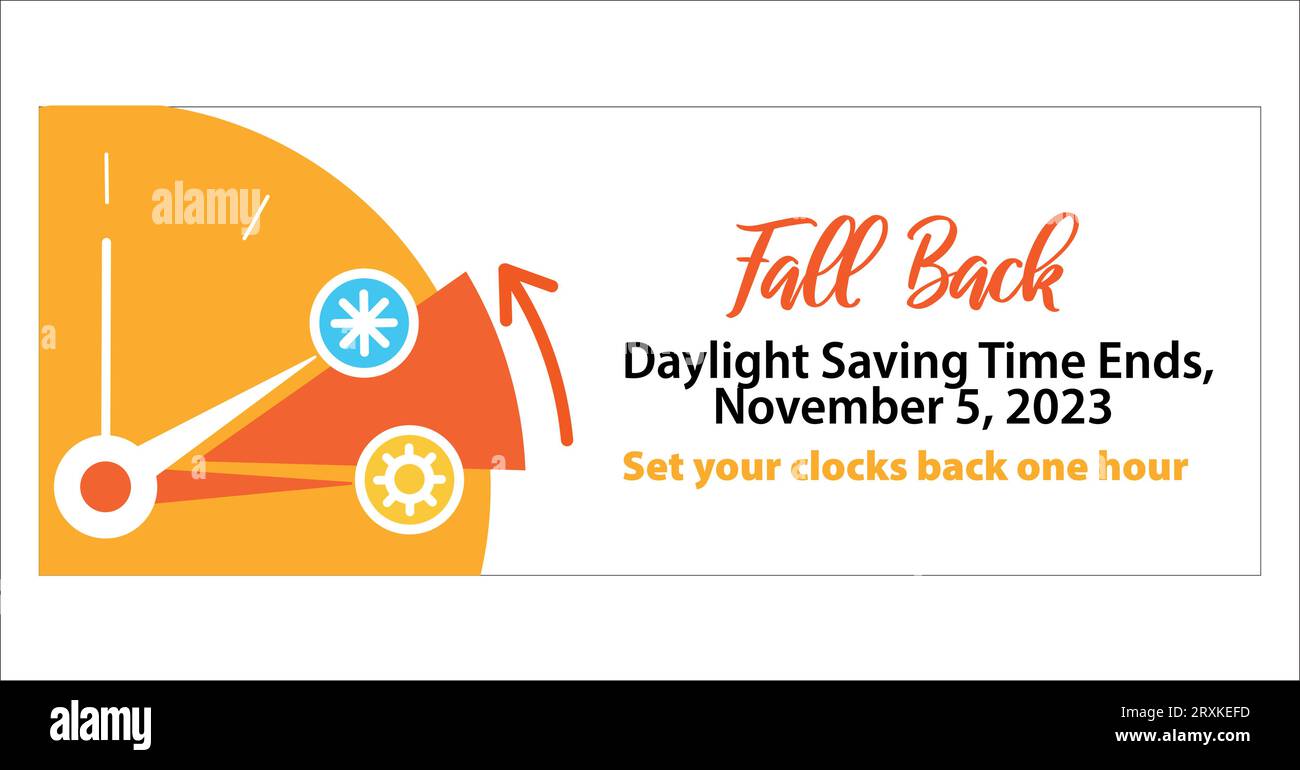 Fall Back Banner. Daylight Saving Time ends concept. Change your clocks