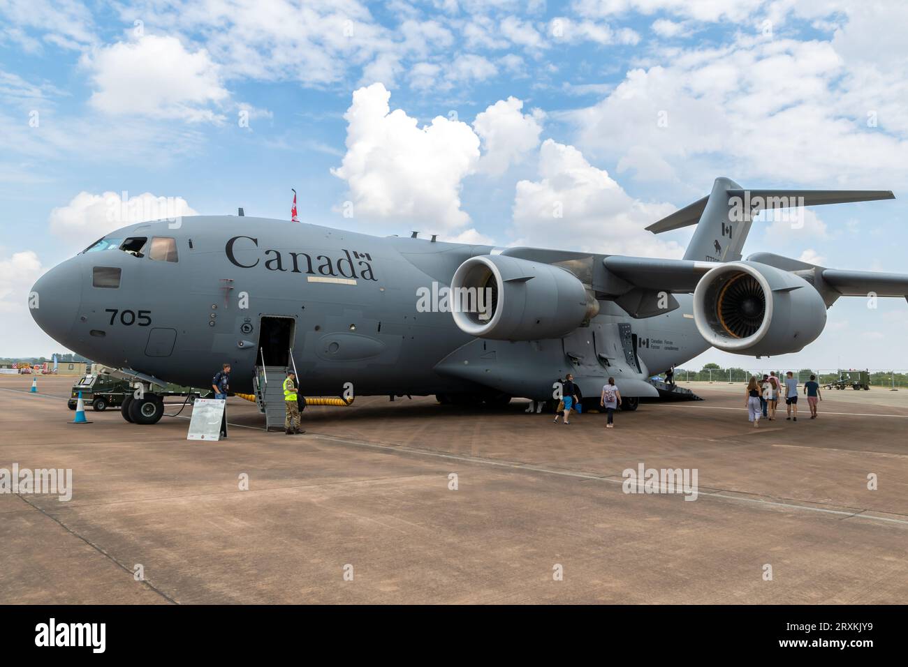 Canadian Armed Forces C-17A Globemaster III transport plane on the tarmac of RAF Fairford. UK - July 13, 2018 Stock Photo