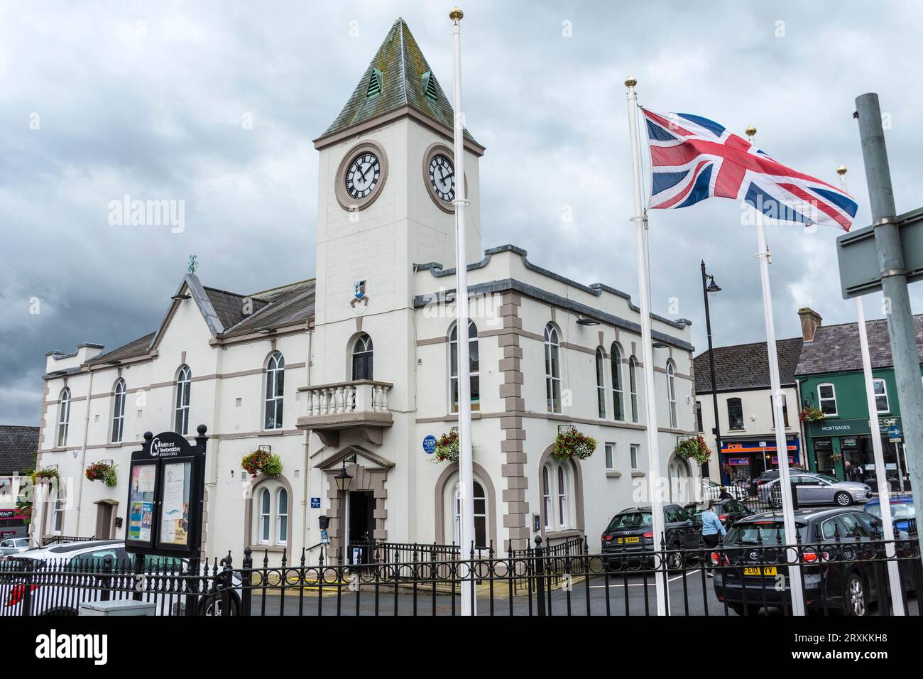 Town Hall in Ballyclare, County Antrim, Northern Ireland. Stock Photo
